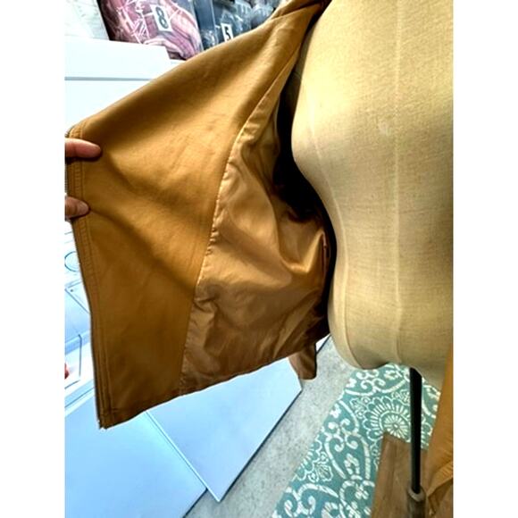 NWT!!! Metaphor ,Asymmetrical Zip Up ,Tan jacket, Faux Leather,Street Wear - Picture 3 of 13